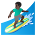 🏄🏿‍♂️ man surfing: dark skin tone display on Google